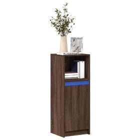 Sideboard with LED lights, engineered wood, brown oak, 38x34x100 cm by , Sideboards - Ref: Foro24-852172, Price: 67,53 €, Dis...