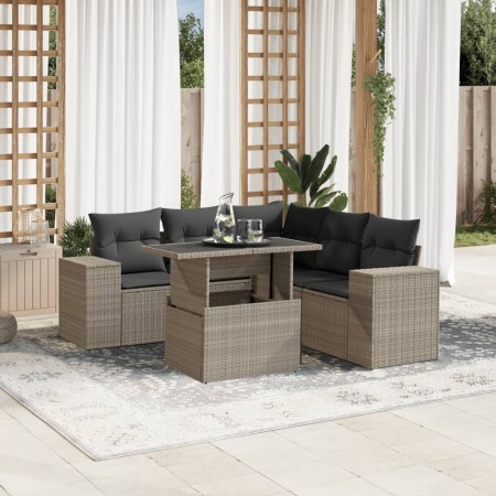 Set de sofás de jardín 6 pzas y cojines ratán sintético gris de , Conjuntos de jardín - Ref: Foro24-3269162, Precio: 512,99 €...