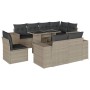 Garden furniture set 9 pieces and light gray synthetic rattan cushions by , Garden sets - Ref: Foro24-3269302, Price: 745,99 ...