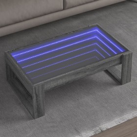 Coffee table with Infinity LED gray Sonoma 90x53x30 cm by , Coffee table - Ref: Foro24-847642, Price: 115,99 €, Discount: %