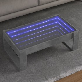 Coffee table with Infinity LED concrete gray 90x53x30 cm by , Coffee table - Ref: Foro24-847640, Price: 111,95 €, Discount: %