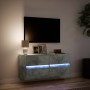 Mueble de TV de pared con luces LED gris hormigón 100x31x45 cm de , Muebles TV - Ref: Foro24-852295, Precio: 88,66 €, Descuen...