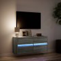 Wall-mounted TV stand with LED lights in Sonoma gray, 100x31x45 cm. by , TV Furniture - Ref: Foro24-852297, Price: 91,49 €, D...