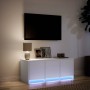 TV stand with LED lights, engineered wood, white, 97x34x40 cm by , TV Furniture - Ref: Foro24-852236, Price: 87,19 €, Discoun...