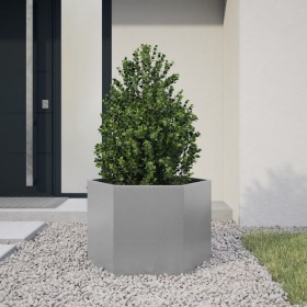 Hexagonal galvanized steel planter 69x60x45 cm by , Pots and planters - Ref: Foro24-851127, Price: 58,23 €, Discount: %