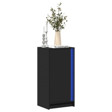 Sideboard with LED lights, engineered wood, black, 42.5x34x85 cm by , Sideboards - Ref: Foro24-852139, Price: 66,32 €, Discou...