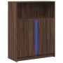 Aparador con LED madera ingeniería marrón roble 77x34x100 cm de , Aparadores - Ref: Foro24-852151, Precio: 95,99 €, Descuento: %