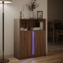 Aparador con LED madera ingeniería marrón roble 77x34x100 cm de , Aparadores - Ref: Foro24-852151, Precio: 95,99 €, Descuento: %