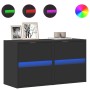 Wall-mounted TV cabinets with LED lights 2 units black 41x31x45 cm by , TV Furniture - Ref: Foro24-852274, Price: 106,83 €, D...