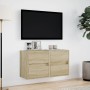 Wall-mounted TV furniture with LED lights 2 units Sonoma oak 41x31x45 cm by , TV Furniture - Ref: Foro24-852276, Price: 102,6...