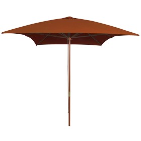 Garden umbrella with terracotta wooden pole 200x300 cm by vidaXL, Umbrellas - Ref: Foro24-313759, Price: 70,99 €, Discount: %