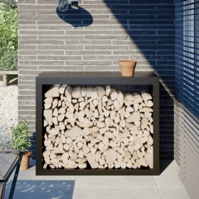 Black steel firewood rack 100x40x80 cm by , Firewood bags and holders - Ref: Foro24-850975, Price: 119,99 €, Discount: %