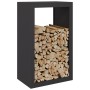 Black steel firewood rack 60x40x100 cm by , Firewood bags and holders - Ref: Foro24-850989, Price: 112,93 €, Discount: %