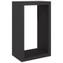 Black steel firewood rack 60x40x100 cm by , Firewood bags and holders - Ref: Foro24-850989, Price: 112,93 €, Discount: %