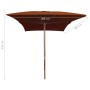 Garden umbrella with terracotta wooden pole 200x300 cm by vidaXL, Umbrellas - Ref: Foro24-313759, Price: 69,32 €, Discount: %