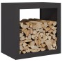 Black steel firewood rack 60x40x60 cm by , Firewood bags and holders - Ref: Foro24-851003, Price: 82,99 €, Discount: %