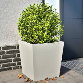 2 white steel planters 50x50x50 cm by , Pots and planters - Ref: Foro24-851069, Price: 97,15 €, Discount: %