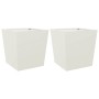 2 white steel planters 50x50x50 cm by , Pots and planters - Ref: Foro24-851069, Price: 96,99 €, Discount: %