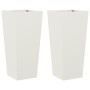 2 white steel planters 35x35x75 cm by , Pots and planters - Ref: Foro24-851083, Price: 108,48 €, Discount: %