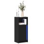 Display cabinet with LED lights, engineered wood, black, 42.5x34x100cm by , Sideboards - Ref: Foro24-852153, Price: 71,80 €, ...