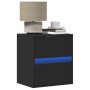 Wall-mounted bedside table with black LED lights by , Nightstands - Ref: Foro24-3307963, Price: 59,96 €, Discount: %