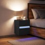 Wall-mounted bedside table with black LED lights by , Nightstands - Ref: Foro24-3307963, Price: 59,96 €, Discount: %