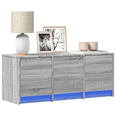 TV stand with LED in gray Sonoma engineered wood 97x34x40 cm by , TV Furniture - Ref: Foro24-852241, Price: 87,19 €, Discount: %