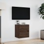 Wall-mounted TV stand with LED lights in brown oak, 41x31x45 cm. by , TV Furniture - Ref: Foro24-852283, Price: 61,11 €, Disc...