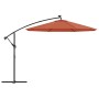 Cantilever umbrella with LED lights and terracotta steel pole by vidaXL, Umbrellas - Ref: Foro24-313781, Price: 172,34 €, Dis...