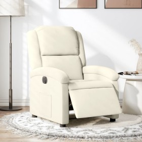 Sillón reclinable eléctrico de terciopelo blanco crema de , Sillones - Ref: Foro24-3204287, Precio: 247,93 €, Descuento: %