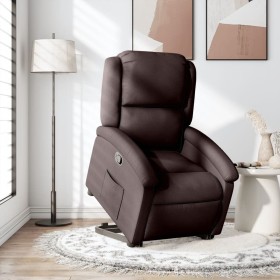 Sillón reclinable elevable tela marrón oscuro de , Sillones - Ref: Foro24-3204169, Precio: 269,42 €, Descuento: %