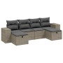 Garden sofa set 6 pieces and gray synthetic rattan cushions by , Garden sets - Ref: Foro24-3264478, Price: 439,35 €, Discount: %