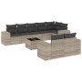 Set muebles jardín 9 pzas y cojines ratán sintético gris claro de , Conjuntos de jardín - Ref: Foro24-3222831, Precio: 691,52...