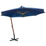 Hanging umbrella with light blue fir wood pole 3.5x2.9 m by vidaXL, Umbrellas - Ref: Foro24-313773, Price: 159,45 €, Discount: %