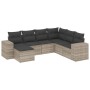 Set de sofás de jardín 7 pzas con cojines ratán PE gris claro de , Conjuntos de jardín - Ref: Foro24-3222901, Precio: 507,26 ...