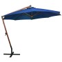 Hanging umbrella with light blue fir wood pole 3.5x2.9 m by vidaXL, Umbrellas - Ref: Foro24-313773, Price: 159,45 €, Discount: %