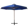 Hanging umbrella with light blue fir wood pole 3.5x2.9 m by vidaXL, Umbrellas - Ref: Foro24-313773, Price: 159,45 €, Discount: %