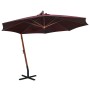 Hanging umbrella with burgundy red fir wood pole 3.5x2.9 m by vidaXL, Umbrellas - Ref: Foro24-313770, Price: 159,45 €, Discou...