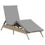 Sun lounger with beige synthetic rattan cushion by , Loungers - Ref: Foro24-4002704, Price: 141,34 €, Discount: %