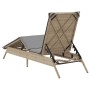 Sun lounger with beige synthetic rattan cushion by , Loungers - Ref: Foro24-4002704, Price: 141,34 €, Discount: %