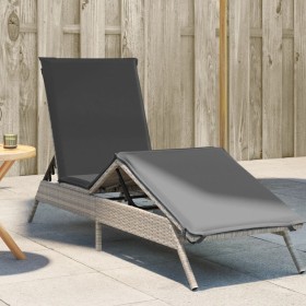 Lounger with light gray synthetic rattan cushion by , Loungers - Ref: Foro24-4002706, Price: 140,99 €, Discount: %