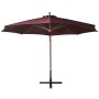 Hanging umbrella with burgundy red fir wood pole 3.5x2.9 m by vidaXL, Umbrellas - Ref: Foro24-313770, Price: 159,45 €, Discou...