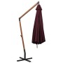 Hanging umbrella with burgundy red fir wood pole 3.5x2.9 m by vidaXL, Umbrellas - Ref: Foro24-313770, Price: 159,45 €, Discou...