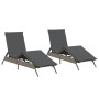 Sun loungers with cushions, 2 units, synthetic gray rattan by , Loungers - Ref: Foro24-3261580, Price: 275,34 €, Discount: %