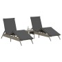 Sun loungers with cushions, 2 units, synthetic gray rattan by , Loungers - Ref: Foro24-3261580, Price: 275,34 €, Discount: %