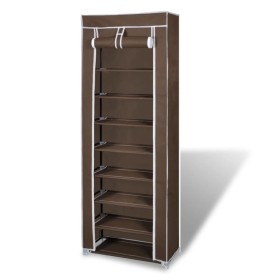 Fabric shoe rack with brown cover 57x29x162 cm by vidaXL, Shoe racks and shoe organizers - Ref: Foro24-240492, Price: 37,00 €...