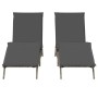 Sun loungers with cushions, 2 units, synthetic gray rattan by , Loungers - Ref: Foro24-3261580, Price: 275,34 €, Discount: %