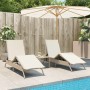 Sun loungers with cushions 2 units synthetic rattan beige by , Loungers - Ref: Foro24-3261582, Price: 275,34 €, Discount: %