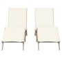 Sun loungers with cushions 2 units synthetic rattan beige by , Loungers - Ref: Foro24-3261582, Price: 275,34 €, Discount: %