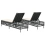 Sun loungers with cushions 2 units synthetic black rattan by , Loungers - Ref: Foro24-3261596, Price: 268,61 €, Discount: %